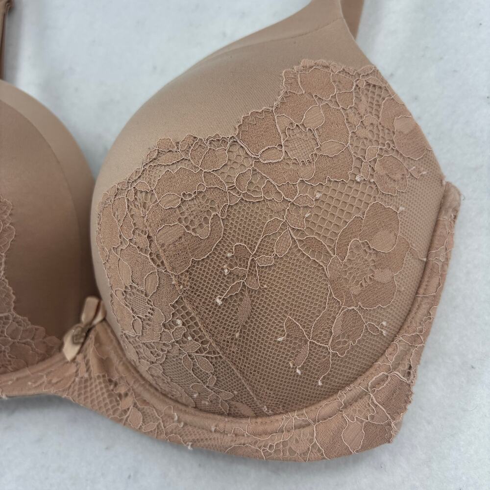 Body By Victoria's Secret No Wire Bra Size 32DDD Beige Comfort Floral Lace - Picture 2 of 7